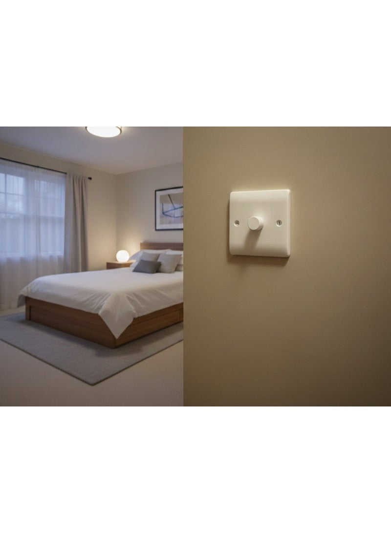NOVEX V0361 Liverpool Series Light Dimmer Switch 1×1000W Rotary Light Control | White | Indoor Wall Mount - Image 5